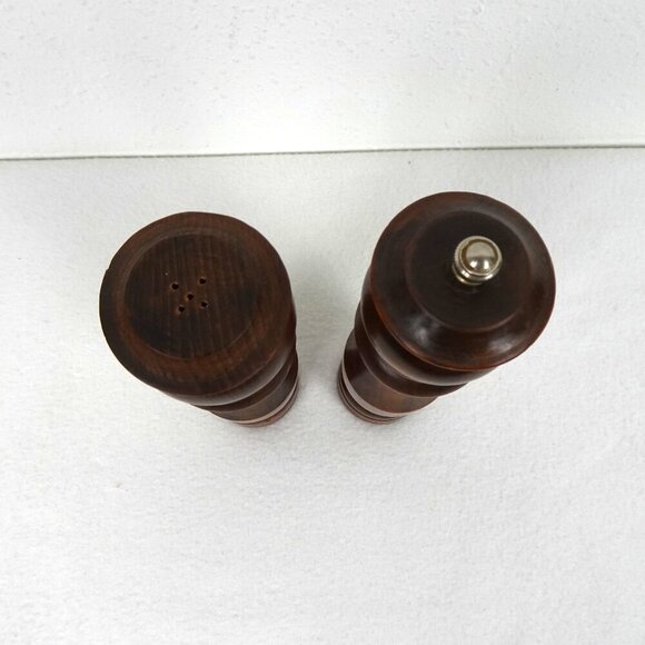 Woodcrest By Styson Wooden Salt Shaker Pepper Grinder 10 Inches MCM Vintage - Picture 4 of 16